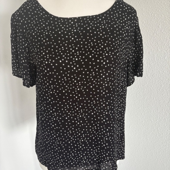 XHILARATION black an white polka dot tie top - Picture 4 of 9